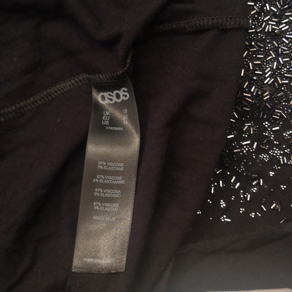 ASOS Cocktail Beaded Dress, sz 14 - Picture 6 of 7